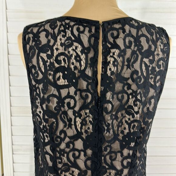 Loft Black Cocktail Dress Size 12 Lace Sleeveless NWOT - Picture 10 of 16
